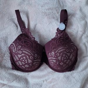 Lightly padded lace balcony bra